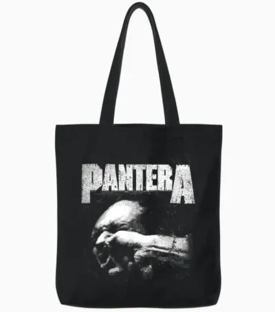 Officially Licensed Pantera Heavy Metal Band Music Fan Tote Bags - Black