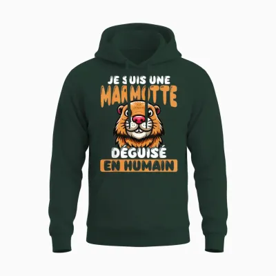 Je Suis Une Marmot Disguised as a Human Unisex Hoodie - Forest