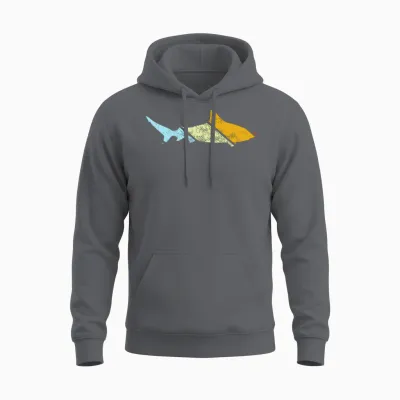 Shark Retro Unisex Hoodie - Charcoal