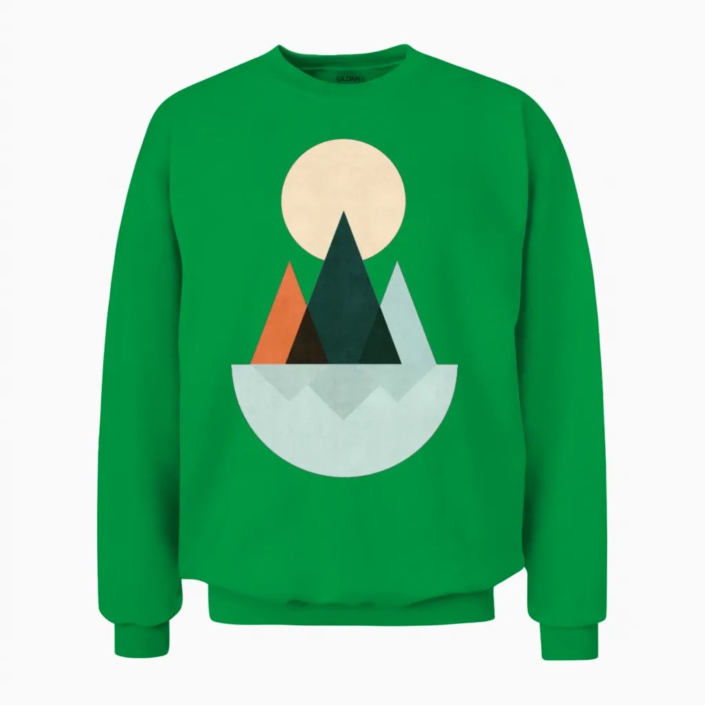 Minimalist Landscape Unisex Sweatshirt in Irish Green