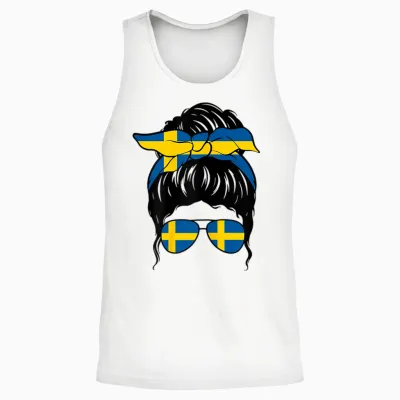 Schwedisches Mädchen Schweden Schwedische Flagge Stolze Schwedische Frau Unisex Tank Top - White