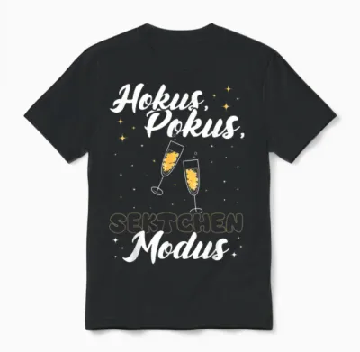 Hokus, Pokus Sektchen Modus! Sekt Spruch Prosecco Genießer Unisex T-Shirt - Black