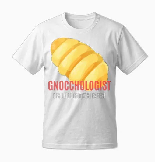 Certified Gnocchi Expert Unisex T-Shirt - White