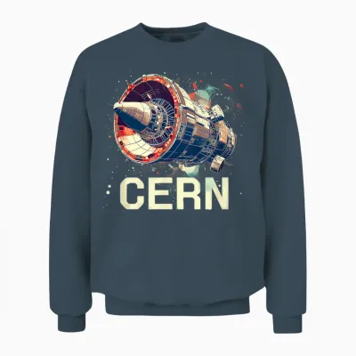 Cern Large Retro Hadron Collider T-Shirt, Black, S Unisex Sweatshirt - Dark Heather