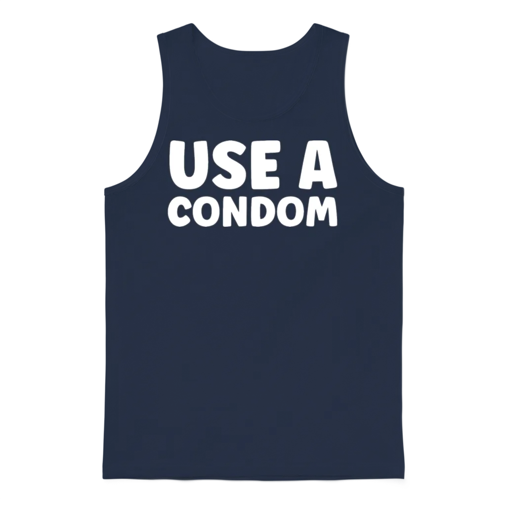 Use a Condom Unisex Tank Top - Navy