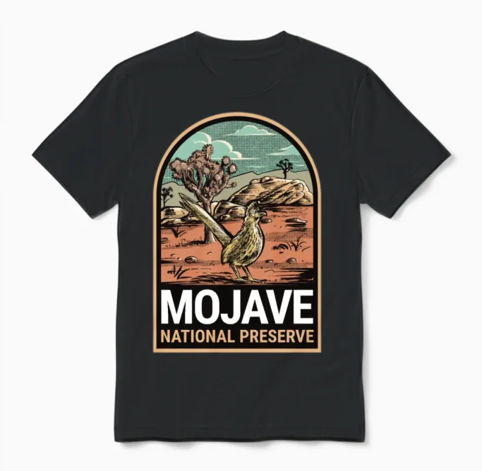 Mojave National Preserve California Vintage Unisex T-Shirt in Black