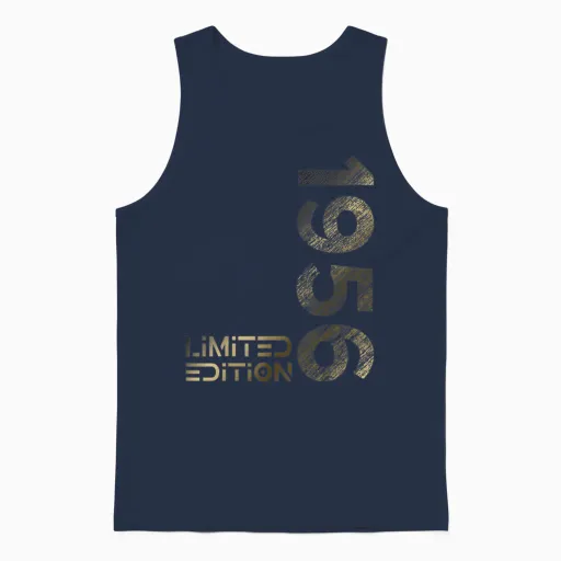 Limited Edition Vintage 1956 Man Woman 70th Birthday Unisex Tank Top - Navy