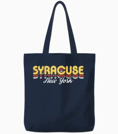 Retro Syracuse Tote Bags - Navy
