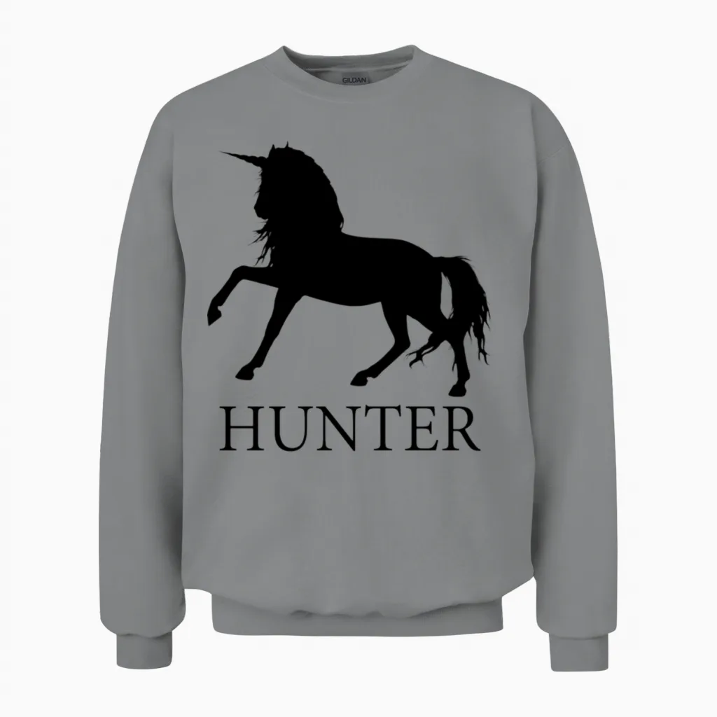 Unicorn Hunter Hunting Unisex Sweatshirt in Sport Grey