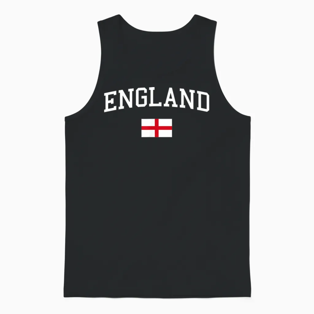 Englische Flagge Herren Damen Kinder England Unisex Tank Top in Black