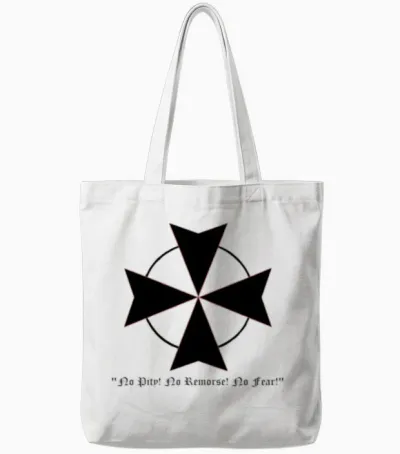 Black Templar Tote Bags - White