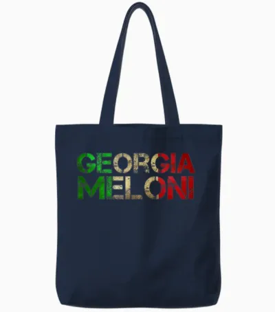 Georgia Meloni Italienische Heldenflagge Tote Bags - Navy
