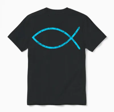 Jesusfisch Ichthys Symbol Christentum Christliches Schild Unisex T-Shirt - Black