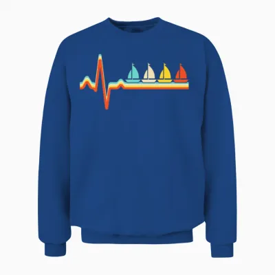 Sailing Retro Heartbeat Unisex Sweatshirt - Royal
