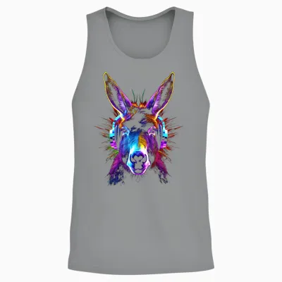 Esel Kopfhörer Tiermotiv Musik Kunst Esel Unisex Tank Top - Sport Grey