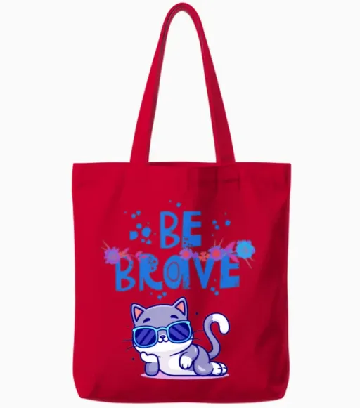 Be Brave Tote Bags - Red
