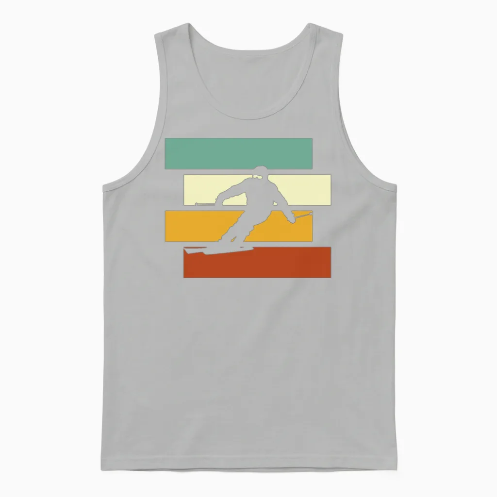 Ski Retro Unisex Tank Top in Ash