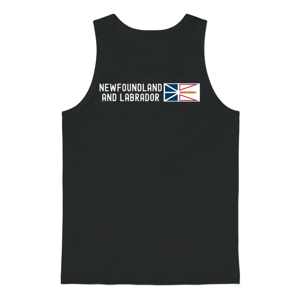 Newfoundland and Labrador Flag | Canada Provinces Unisex Tank Top - Black
