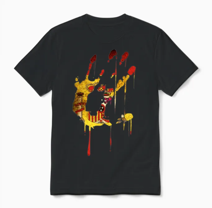 Spain Flag Art Unisex T-Shirt in Black