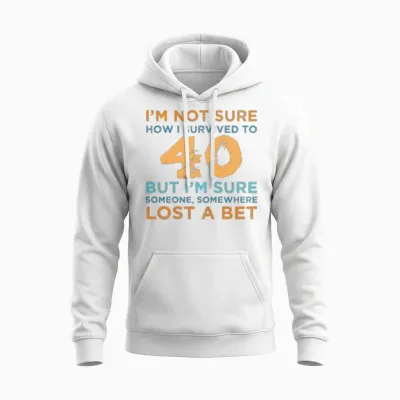 40th Birthday Survival Unisex Hoodie - White
