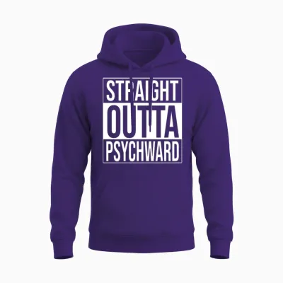 Straight Outta Psych Ward Unisex Hoodie - Purple