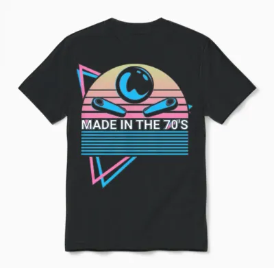 Pinball Machine Retro Unisex T-Shirt - Black