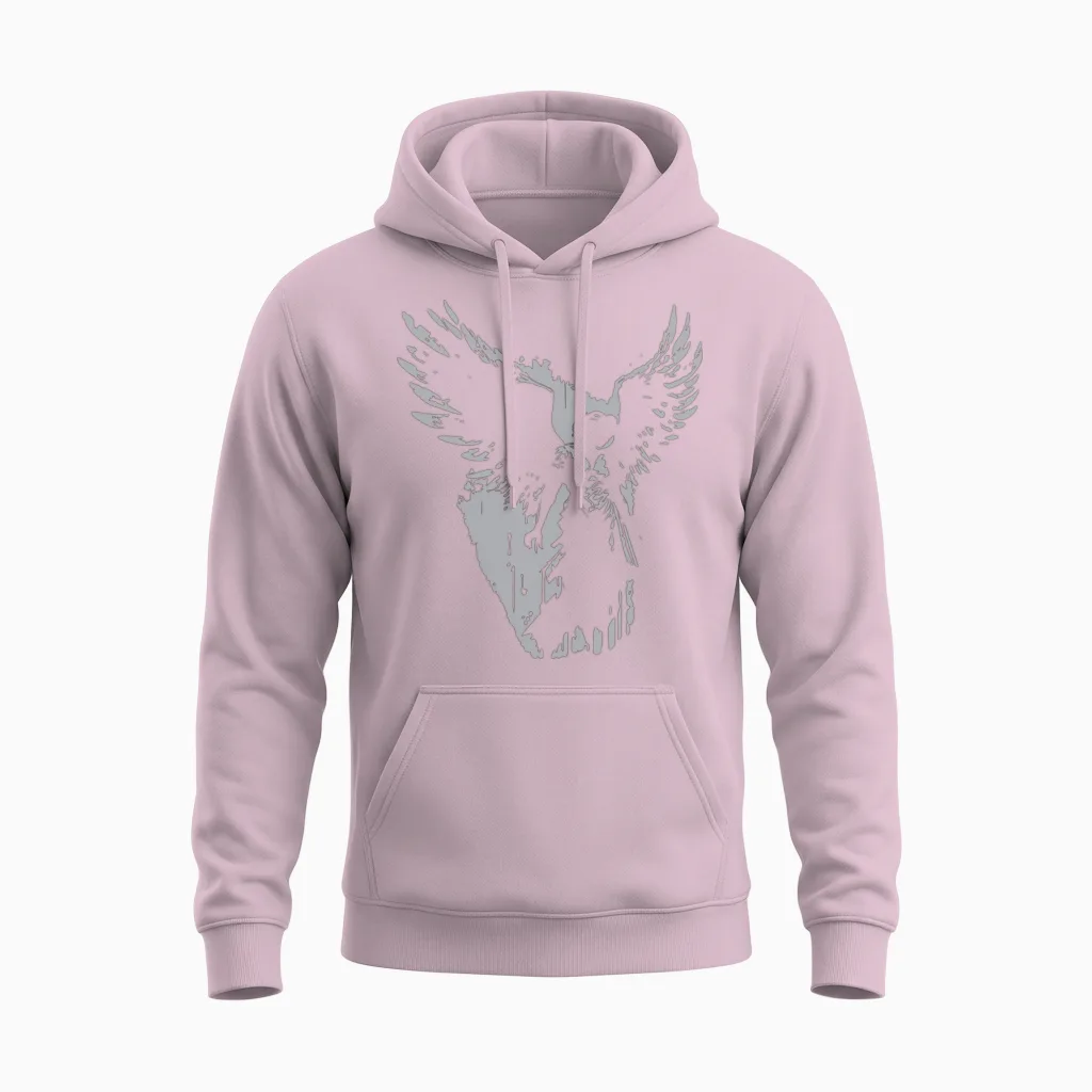 Angel with Wings Unisex Hoodie in Light Pink