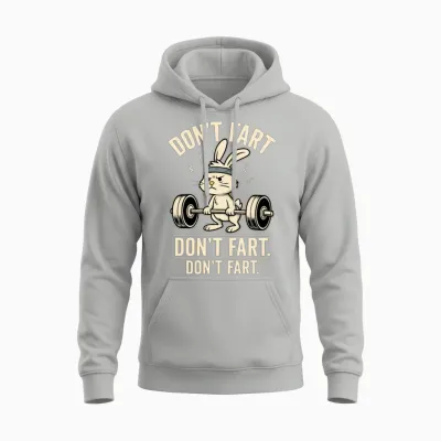 Funny Gym Bunny – Don’t Fart Unisex Hoodie - Ash