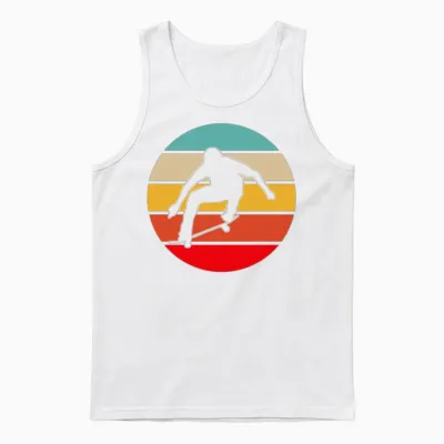 Skate Retro Unisex Tank Top - White