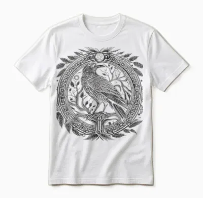 Odins Rabe Wikinger Nordische Runen Viking Mythologie Unisex T-Shirt - White