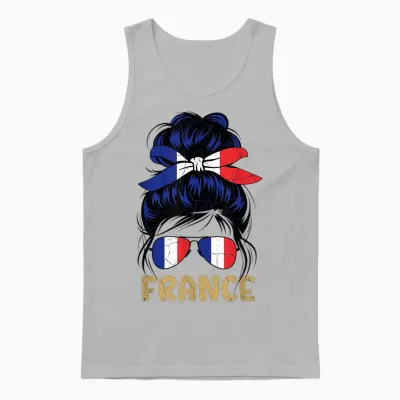 France Cadeau Français Tour Eiffel Français France Unisex Tank Top - Ash