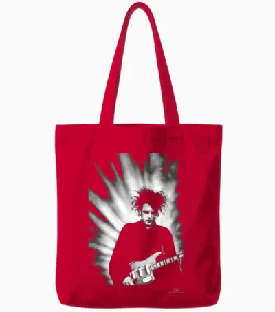 Robert Smith the Cure Prayer Tour Von Phil Nicholls Tote Bags - Red