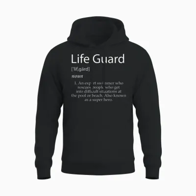 Lifeguard Definition: Expert Swimmer Super Hero Lifeguarding Unisex Hoodie - Black