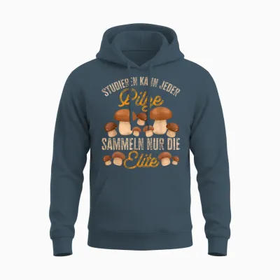 Pilz Studieren Kann Jeder Pilze Sammeln Lustiges Pilzjäger Unisex Hoodie - Dark Heather