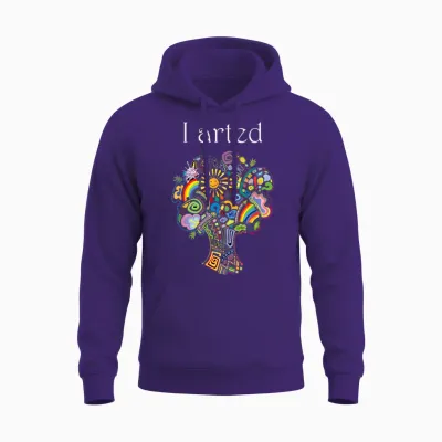 I Arted Shirt Funny Art Graphic Colorful Shirt Artist Gift Unisex Hoodie - Purple