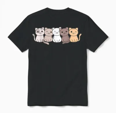Katze Kawaii Katzen Niedliche Tiere Für Kinder Katzen Unisex T-Shirt - Black