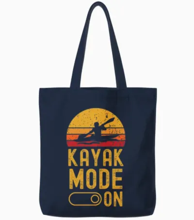 Kayak Retro Tote Bags - Navy