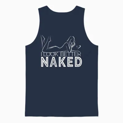 Nudist Nude Naked Woman Gift Unisex Tank Top - Navy