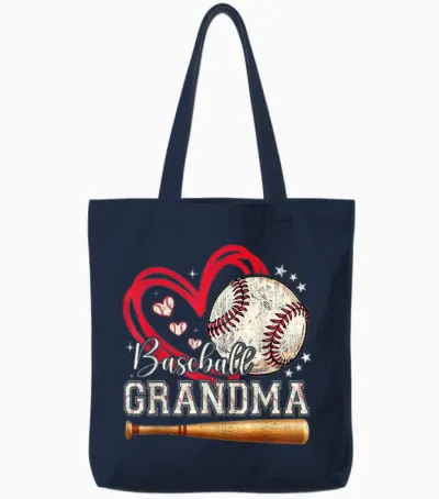 Baseball Grandma Women Family Matching Cute Baseball Grandma Tote Bags - Navy
