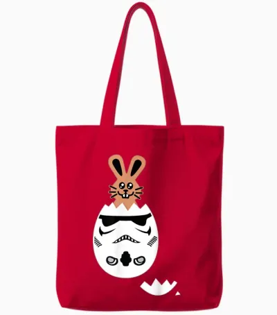 Star Wars Chocolate Bunny and Stormtrooper Easter Egg Funny Tote Bags - Red