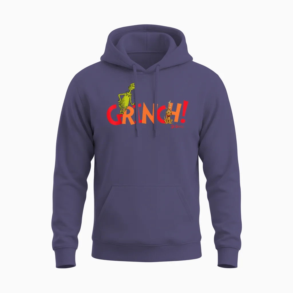 Dr. Seuss Grinch! with Max Unisex Hoodie in Heather Sport Dark Navy