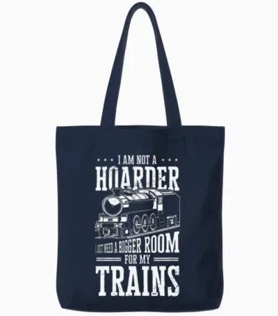 Train Model Railroad Builder Locomotive Train Fan Tote Bags - Navy