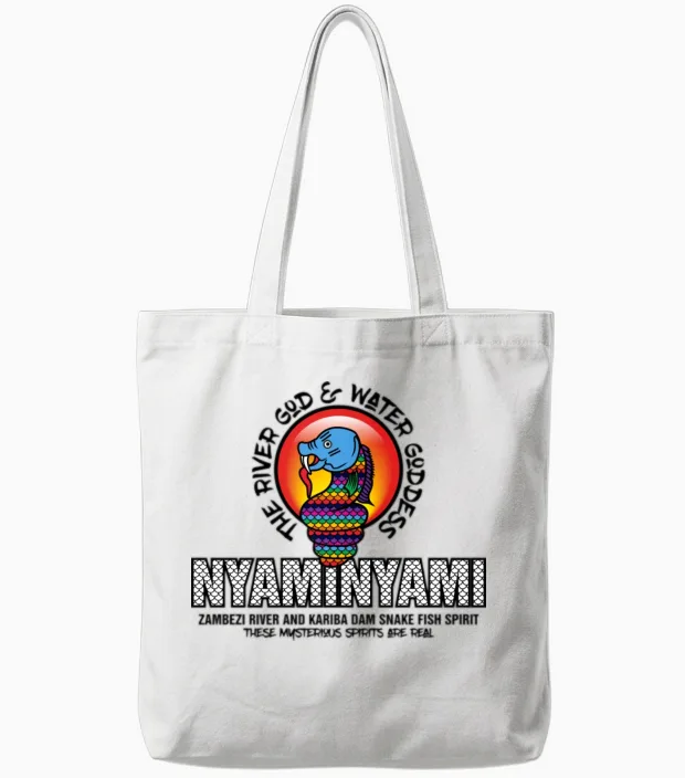Nyaminyami Colors Sunrise Tote Bags in White