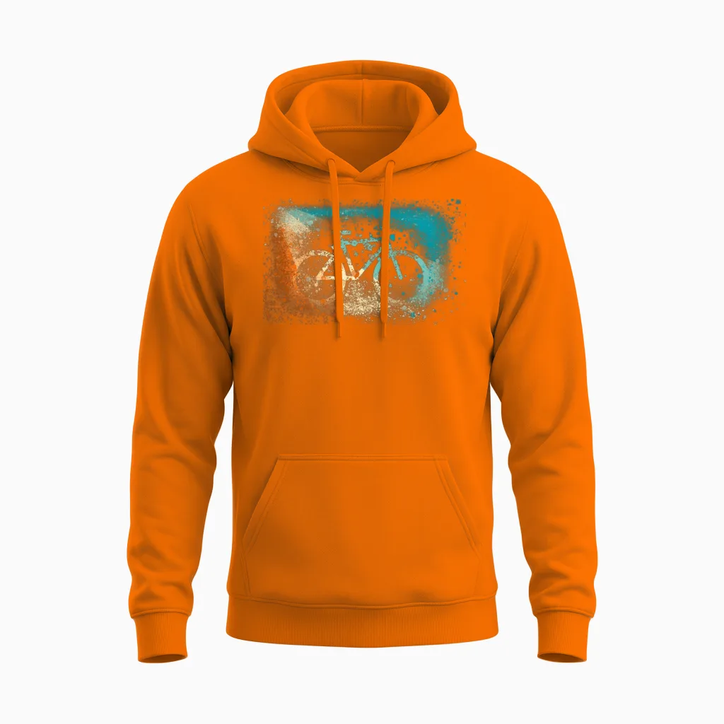 Bike,retro,vintage, Bicycle Unisex Hoodie - Safety Orange