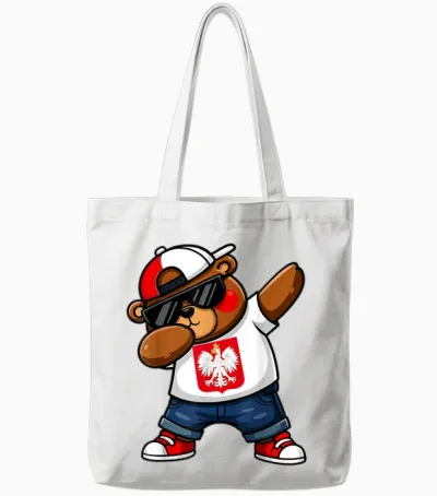 Polnischer Bär Patriotisch Polska Polnisch Dab Kinder 2025 Tote Bags - White
