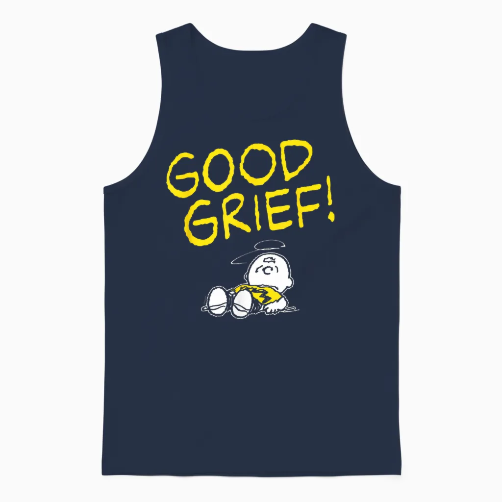 Peanuts - Charlie Brown Good Grief Unisex Tank Top in Navy