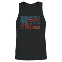America Land of the Free — Patriotic & 4th July Unisex Tank Top - Black – 2