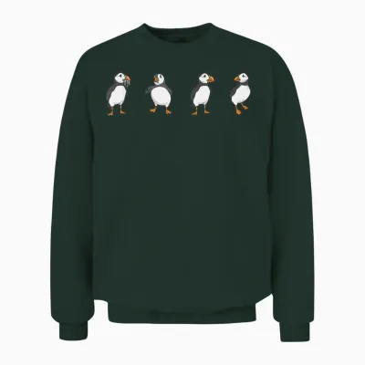 Puffin Alkenvögel Lunde T-Shirt, Black Unisex Sweatshirt - Forest