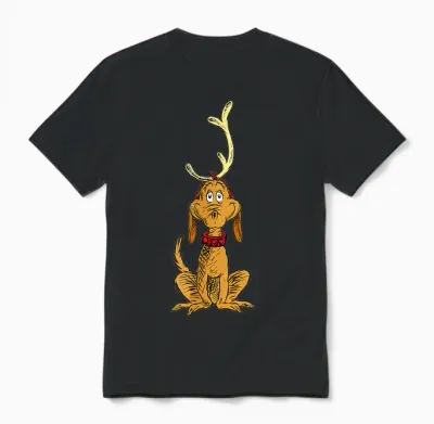 Dr. Seuss Mens Classic Dr Seuss Reindeer Max T Shirt, Black, Small Us Unisex T-Shirt - Black