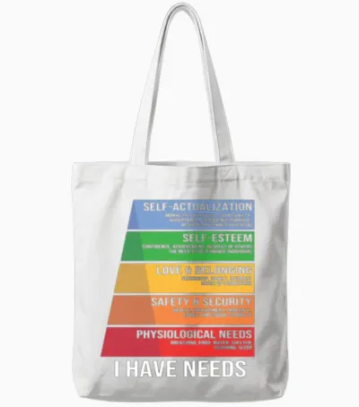 Funny Psychology Psychologist Hierarchy of Needs Tote Bags - White